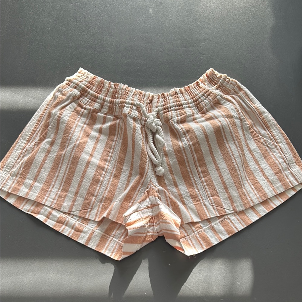 Striped Peach and White Women's Shorts